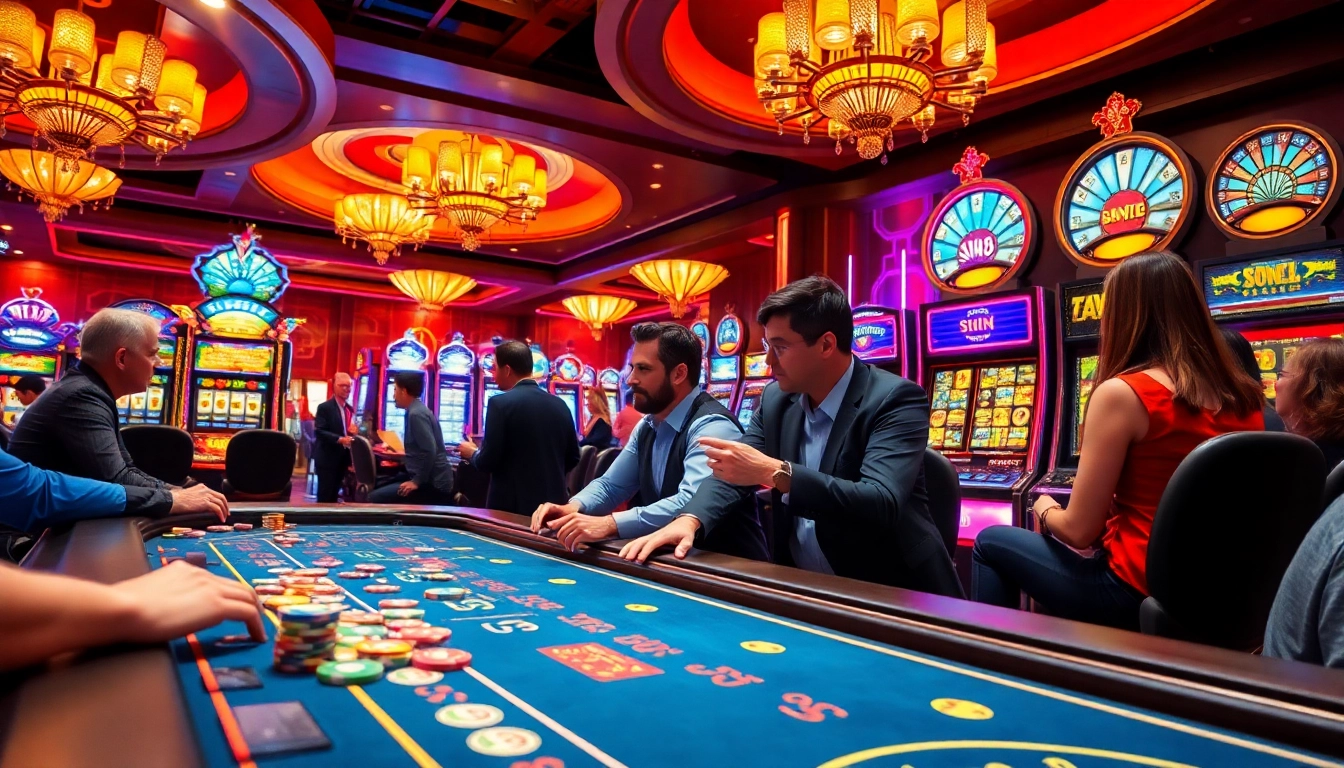 Jouer au meilleur casino en ligne avec des machines à sous scintillantes et des jetons colorés.