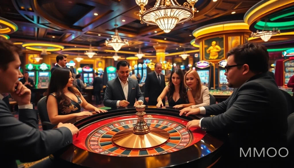 Experience the excitement of MMOO casino gaming with vibrant tables and engaged players.