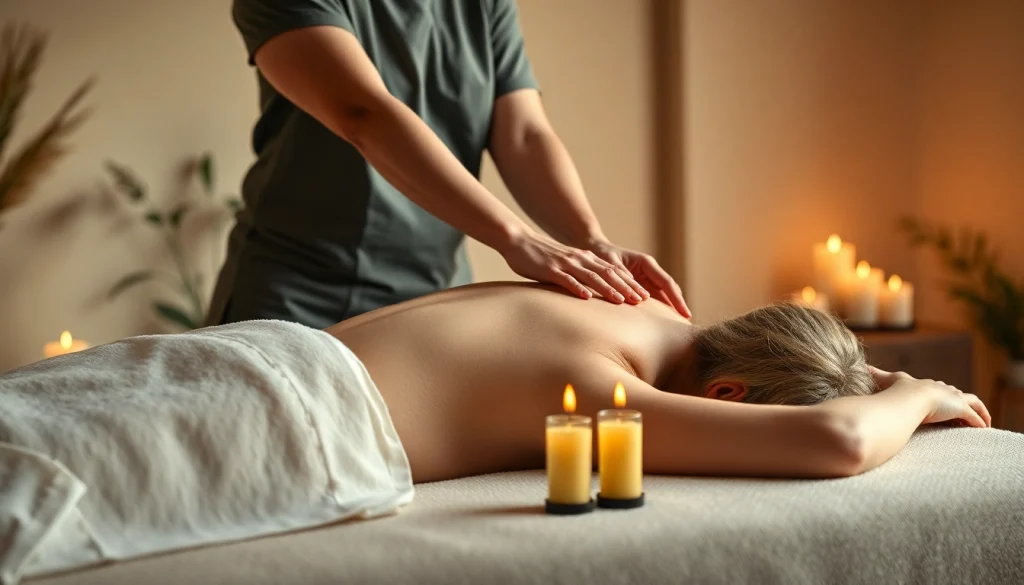 집에서 전문 태국 마사지사와 함께하는 평택출장마사지, 촛불과 오일로 차분한 분위기.