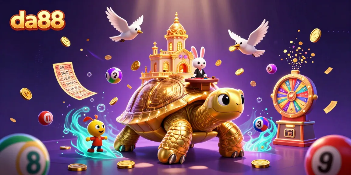 Experience thrilling gaming action at da88 with a vibrant 3D casino scene showcasing excitement and fortune.