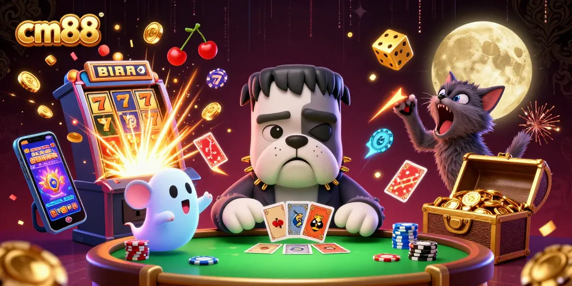 cm88 game characters engage in lively card dealing at a vibrant casino scene, enhancing your gambling adventure.