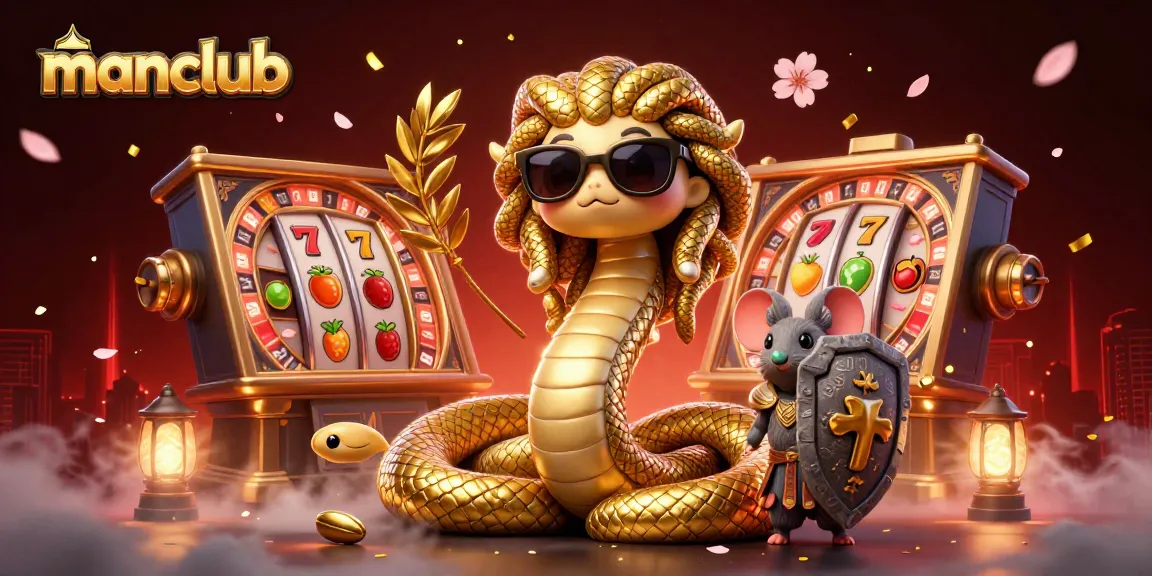 Experience thrilling wins at manclub with a dynamic slot game scene featuring vibrant characters and casino elements.