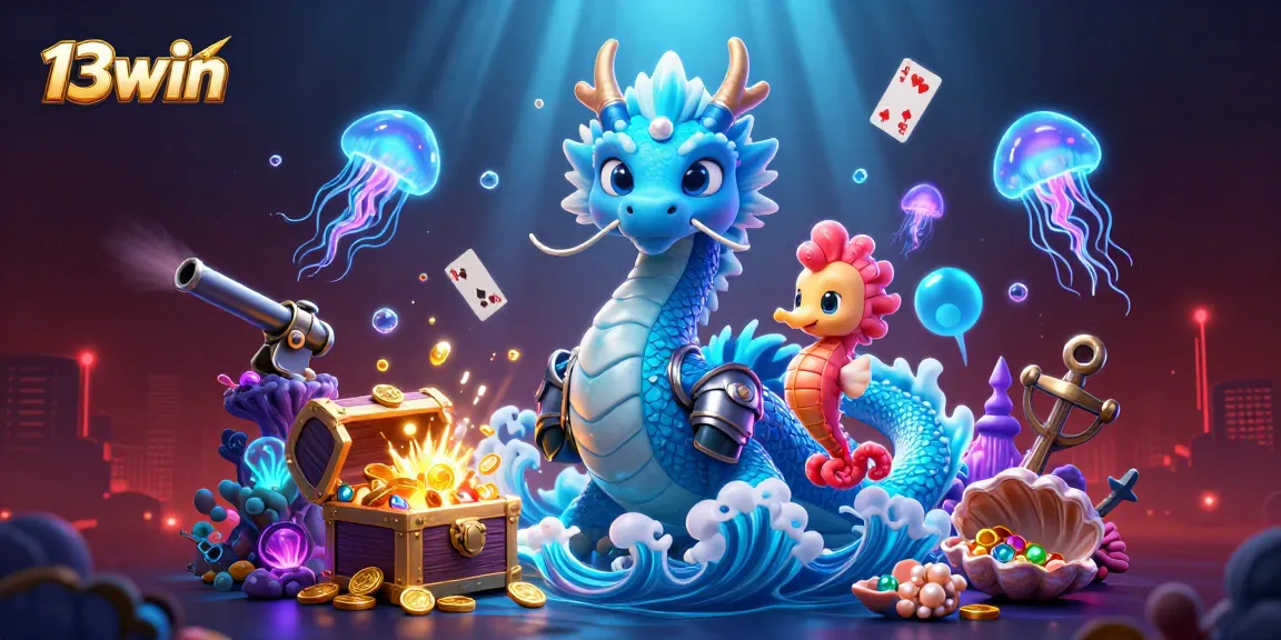 Experience the thrilling world of 13win with vibrant, immersive illustration of online gaming action.