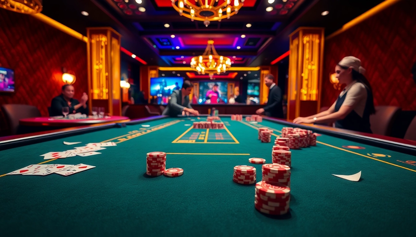 Vibrant casino en ligne experience with players placing bets and lively atmosphere.
