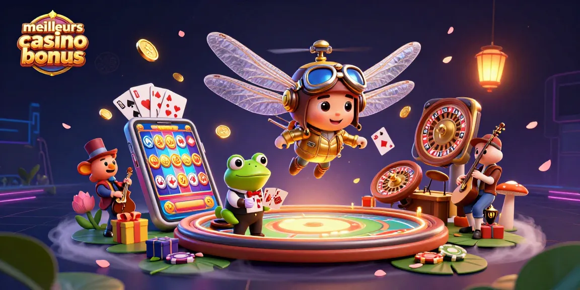 Découvrez les meilleurs casino bonus de 2026 avec une illustration dynamique des jeux de casino.
