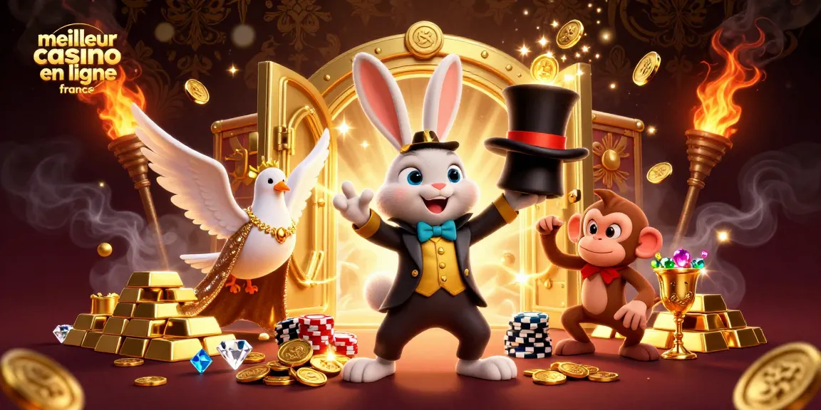Vivez l'aventure des jeux avec le meilleur casino en ligne France grâce à cette illustration captivante.