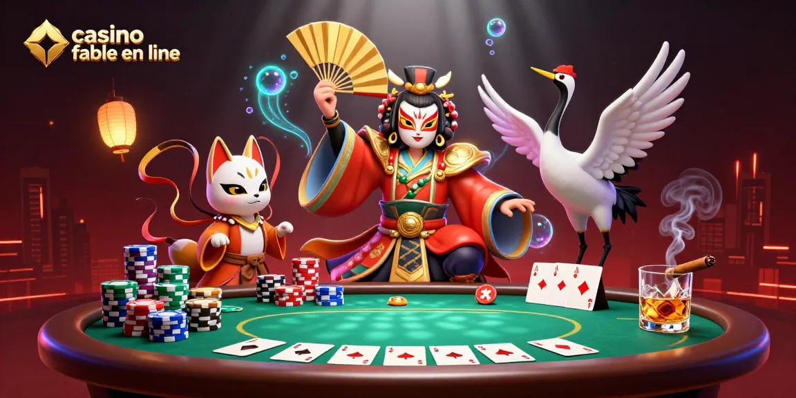 Jouez sur un casino fiable en ligne avec des personnages animés et des éléments de poker colorés.