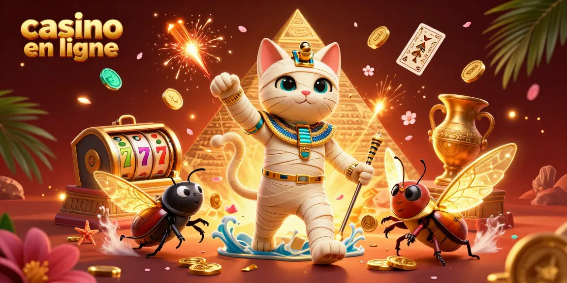 Plongez dans le casino en ligne avec des jackpots et des roulements de bandages d'une momie égyptienne.