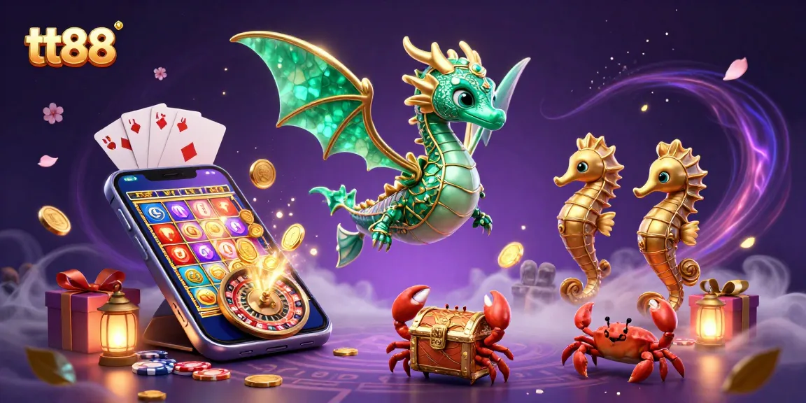 Experience immersive gaming with tt88's vibrant sea dragon treasure scene featuring dynamic slot games.
